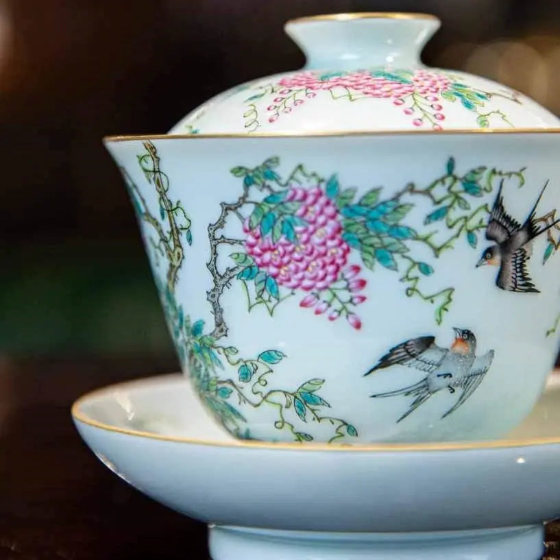 Zi Teng Hua 110cc - Jing De Zhen Porcelain Gaiwan zycschina