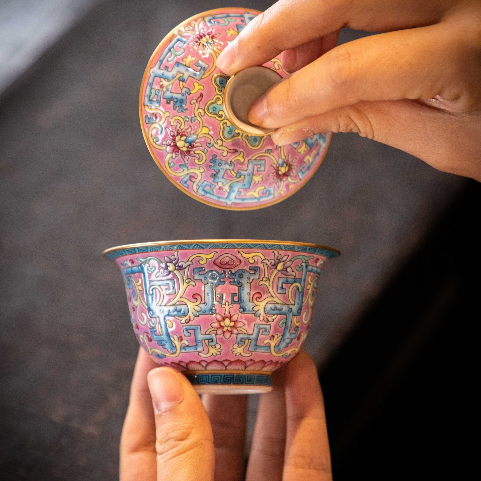 Chan Zhi Kui Long 90cc - Jing De Zhen Porcelain Gaiwan zycschina