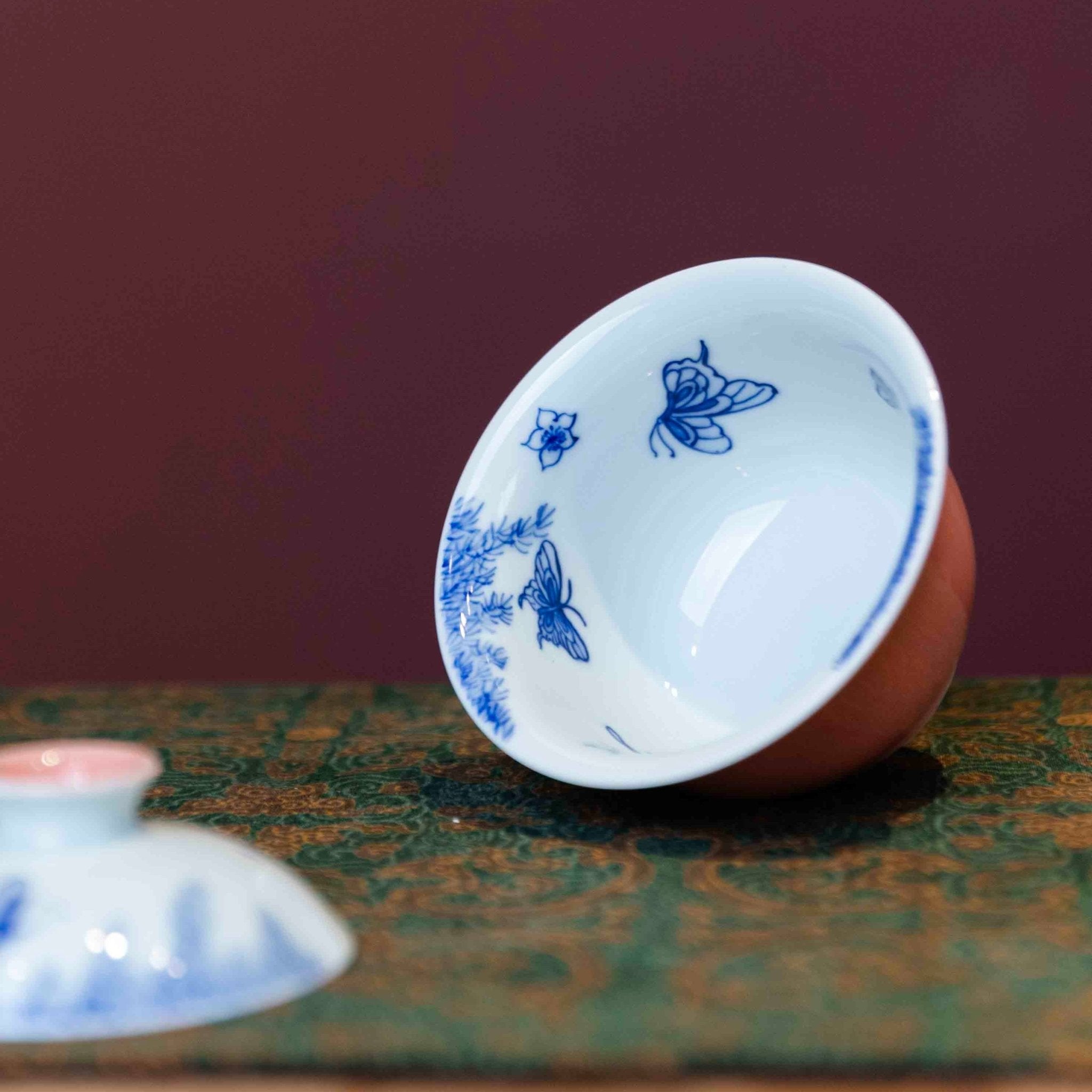 Die Lian Hua 120cc - Jing De Zhen Porcelain Gaiwan - zycs_China