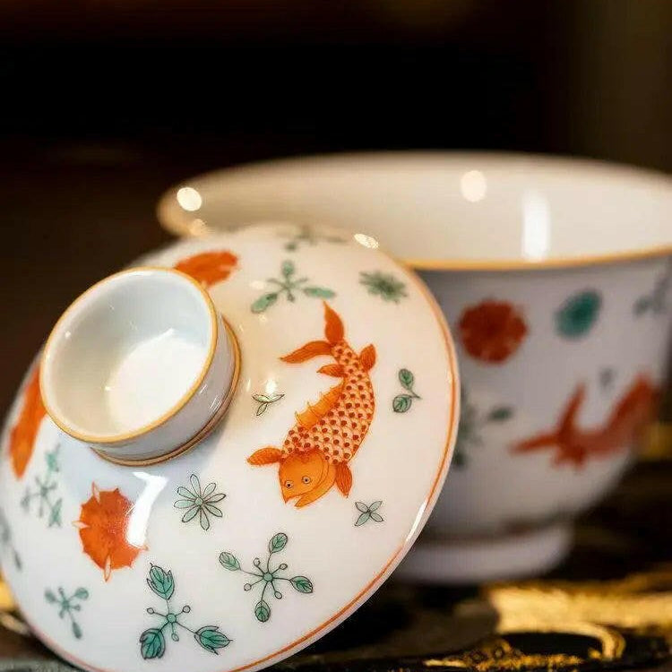 Fan Hong Yu Zao - Jing De Zhen Porcelain Gaiwan - zycs_China - tea - teapot