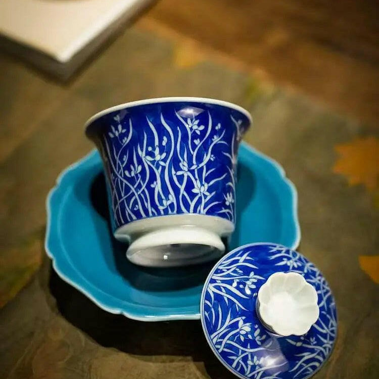 Hai Cao - Jing De Zhen Porcelain Gaiwan - zycs_China - tea - teapot