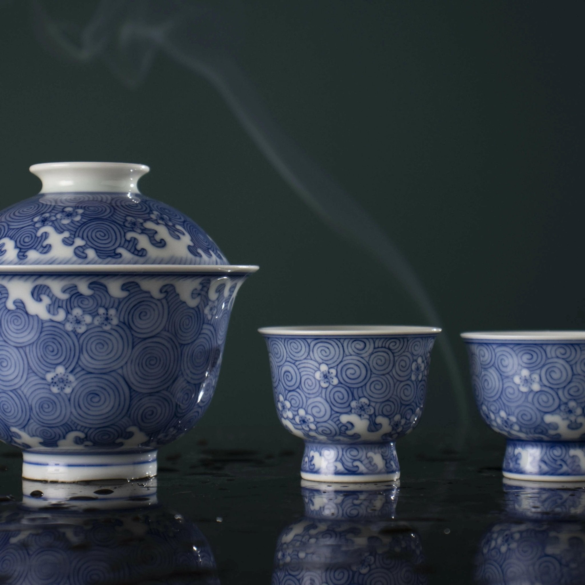 Hai Shui Mei Hua - Jing De Zhen Porcelain Gaiwan - zycs_China - tea - teapot