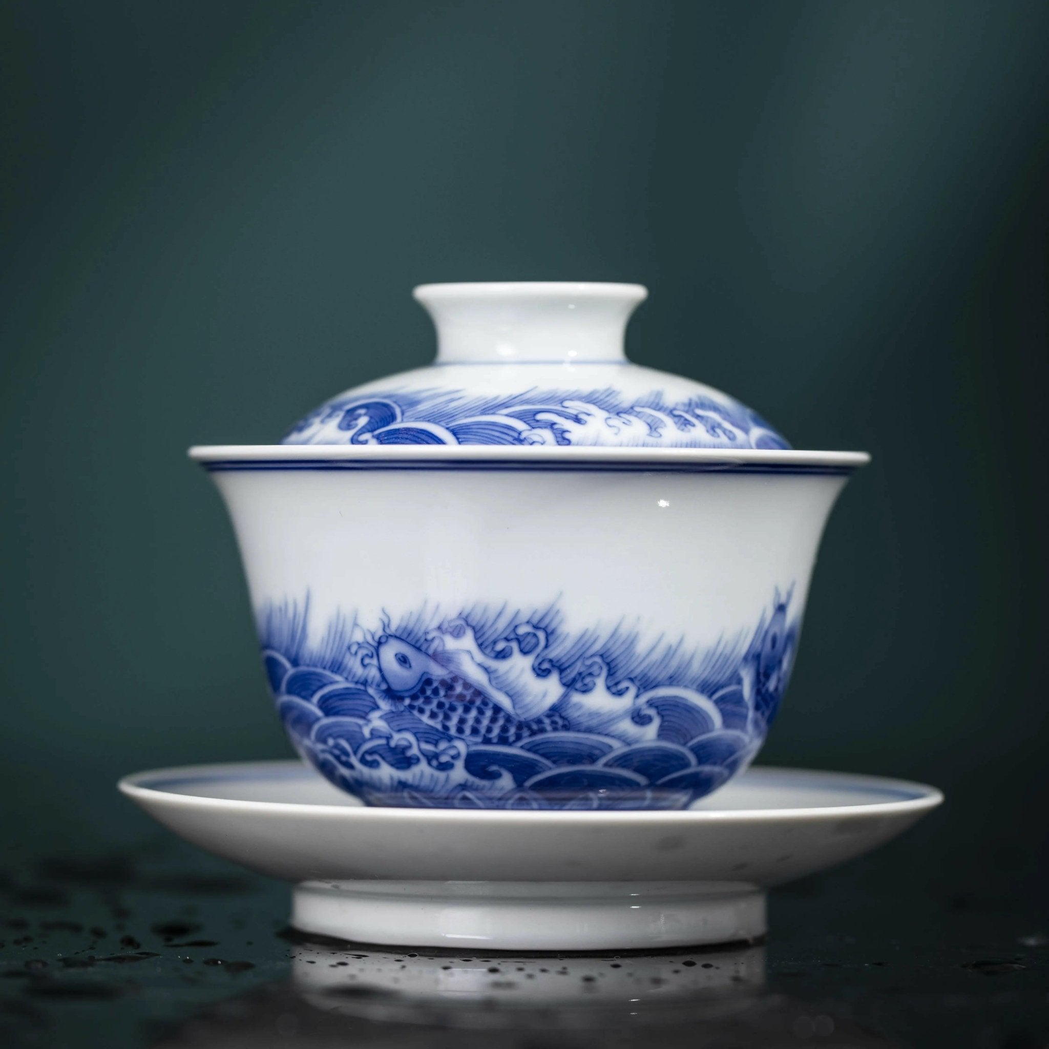 Hai Shui Yu Wen - Jing De Zhen Porcelain Gaiwan - zycs_China - tea - teapot