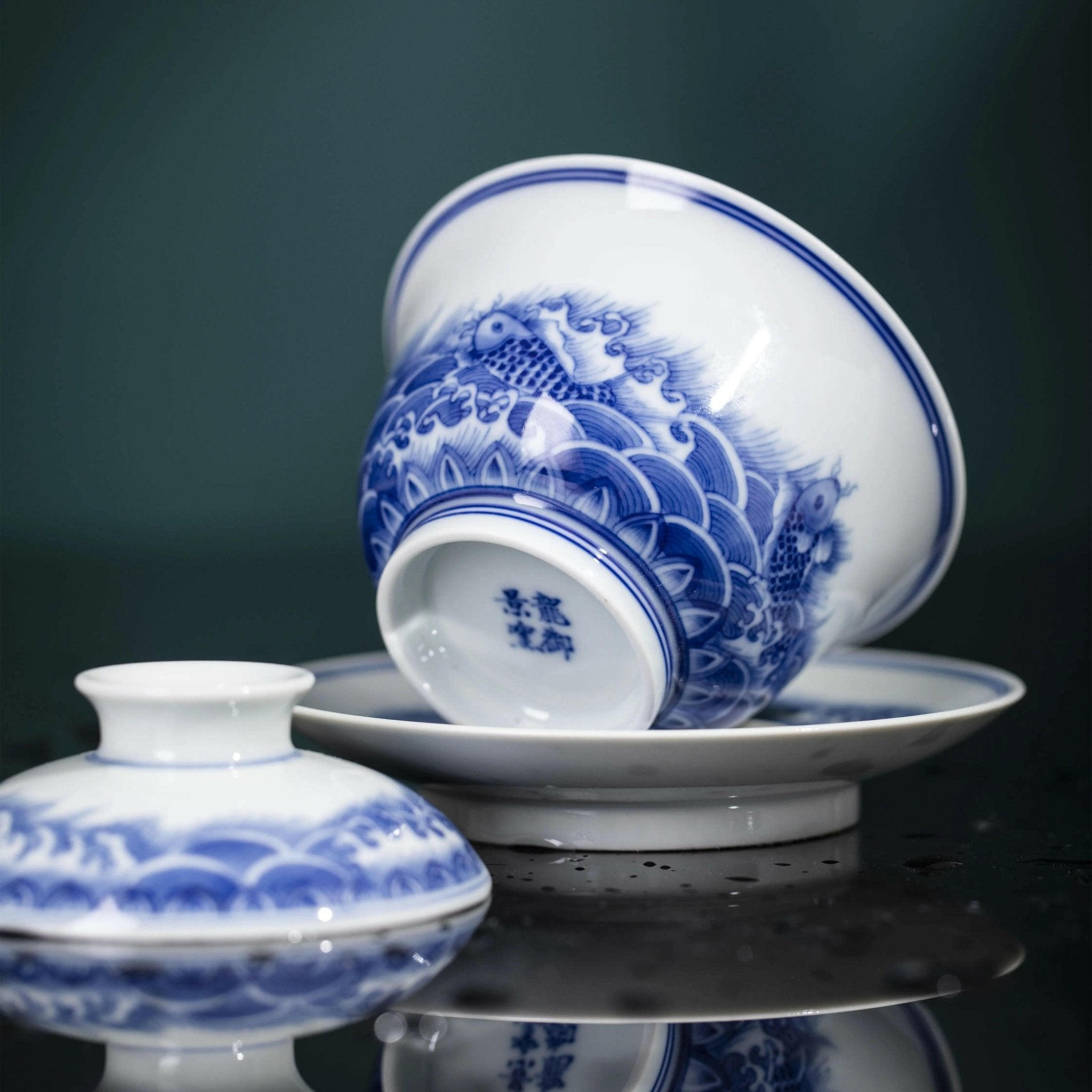 Hai Shui Yu Wen - Jing De Zhen Porcelain Gaiwan - zycs_China - tea - teapot
