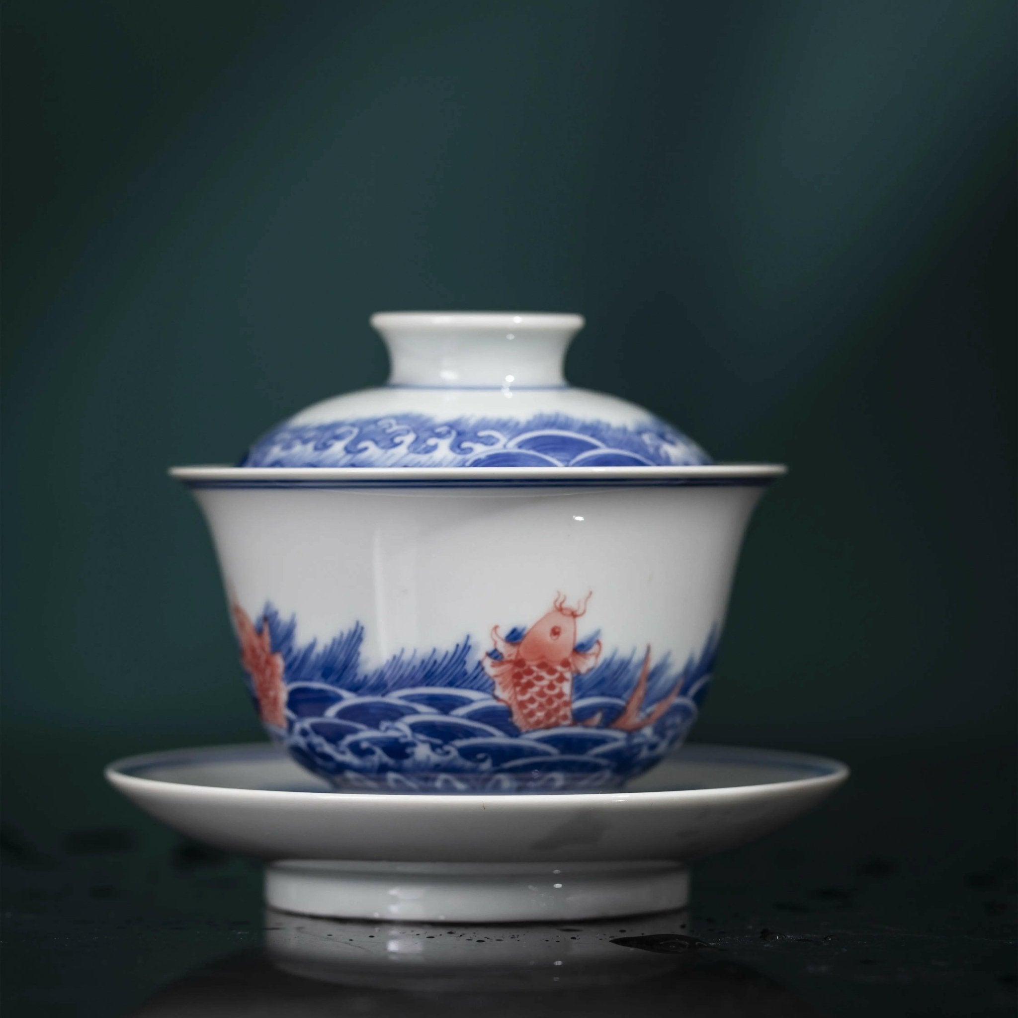 Hai Shui Yu Wen - Jing De Zhen Porcelain Gaiwan - zycs_China - tea - teapot
