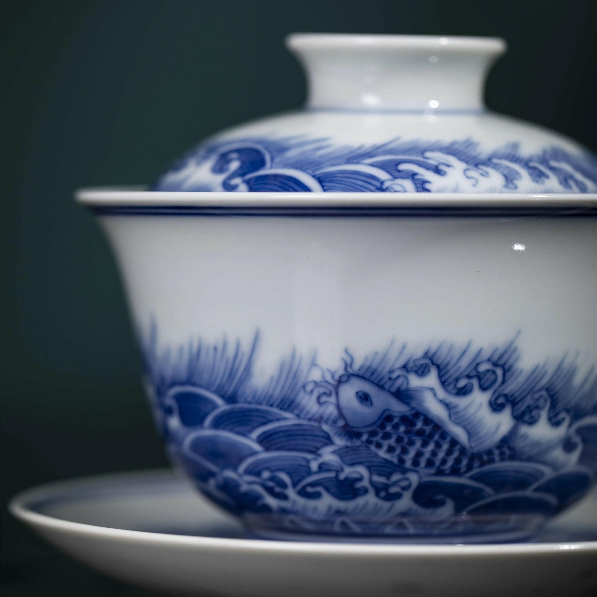 Hai Shui Yu Wen - Jing De Zhen Porcelain Gaiwan - zycs_China - tea - teapot