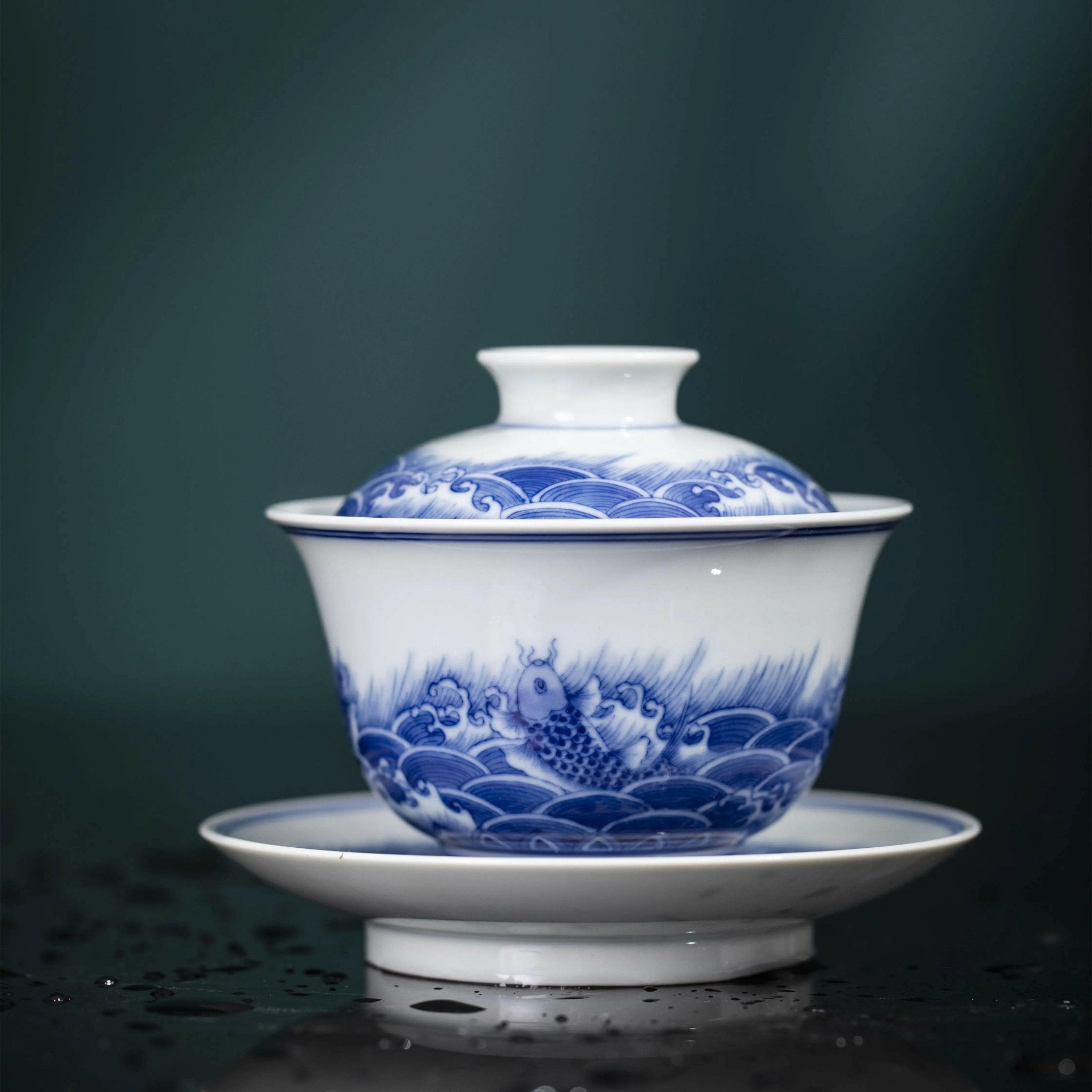 Hai Shui Yu Wen - Jing De Zhen Porcelain Gaiwan - zycs_China - tea - teapot