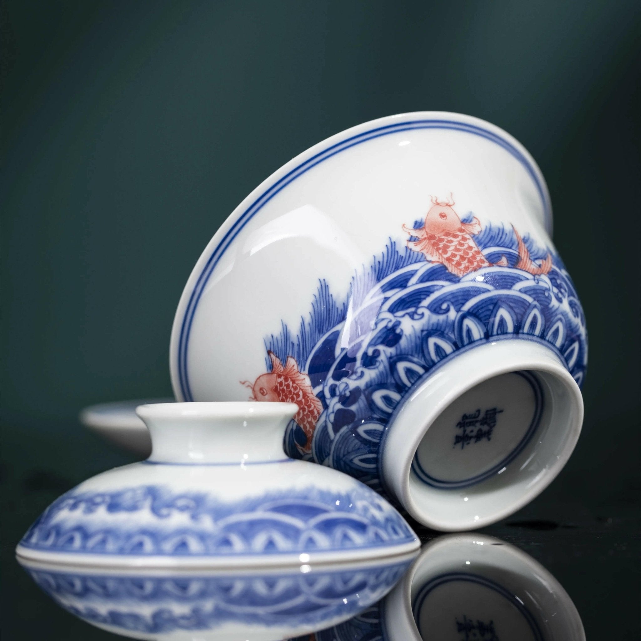 Hai Shui Yu Wen - Jing De Zhen Porcelain Gaiwan - zycs_China - tea - teapot