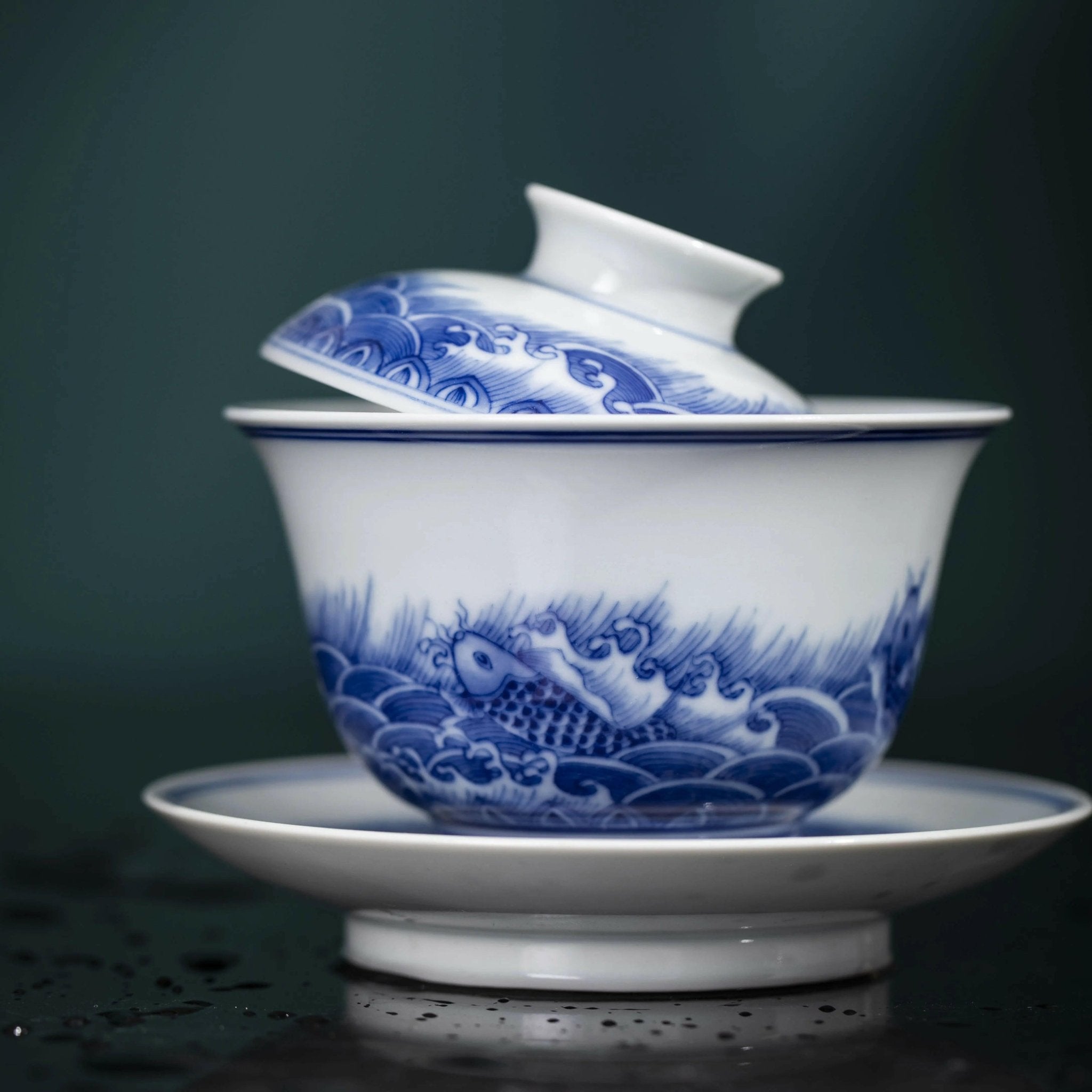 Hai Shui Yu Wen - Jing De Zhen Porcelain Gaiwan - zycs_China - tea - teapot