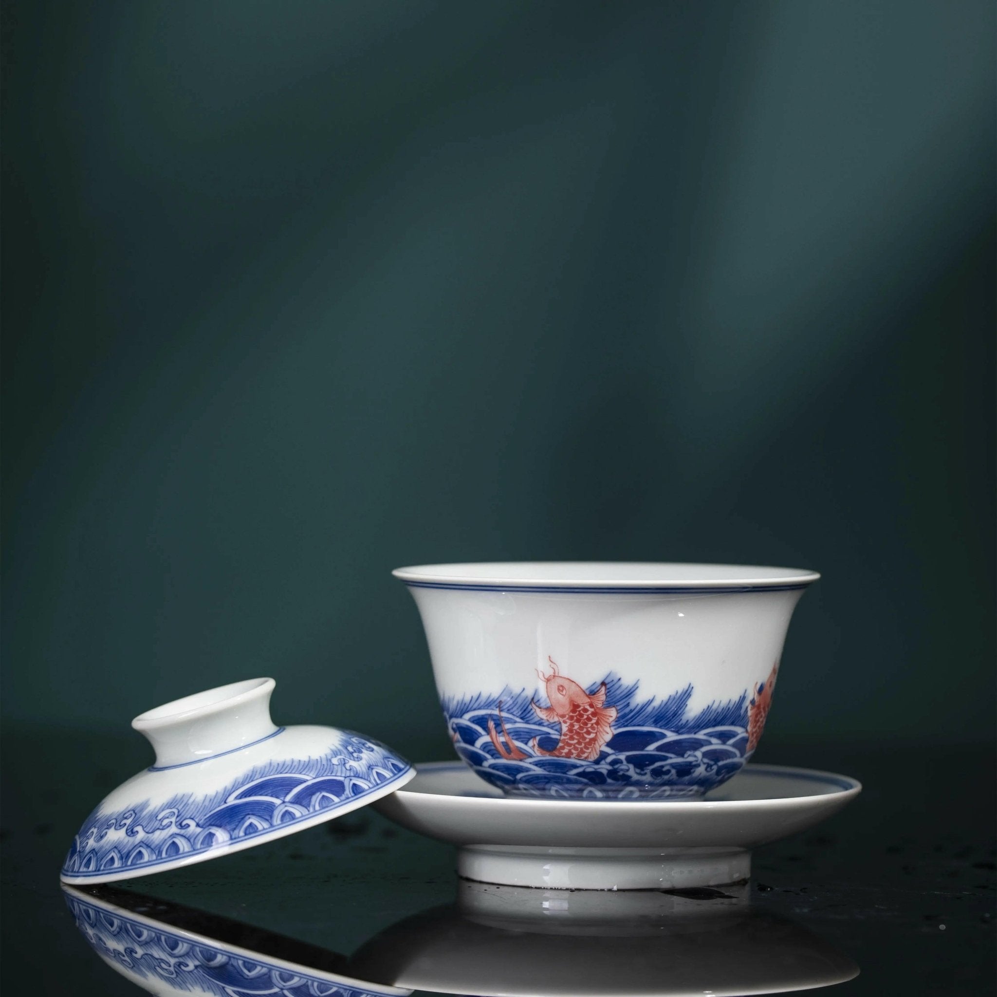 Hai Shui Yu Wen - Jing De Zhen Porcelain Gaiwan - zycs_China - tea - teapot