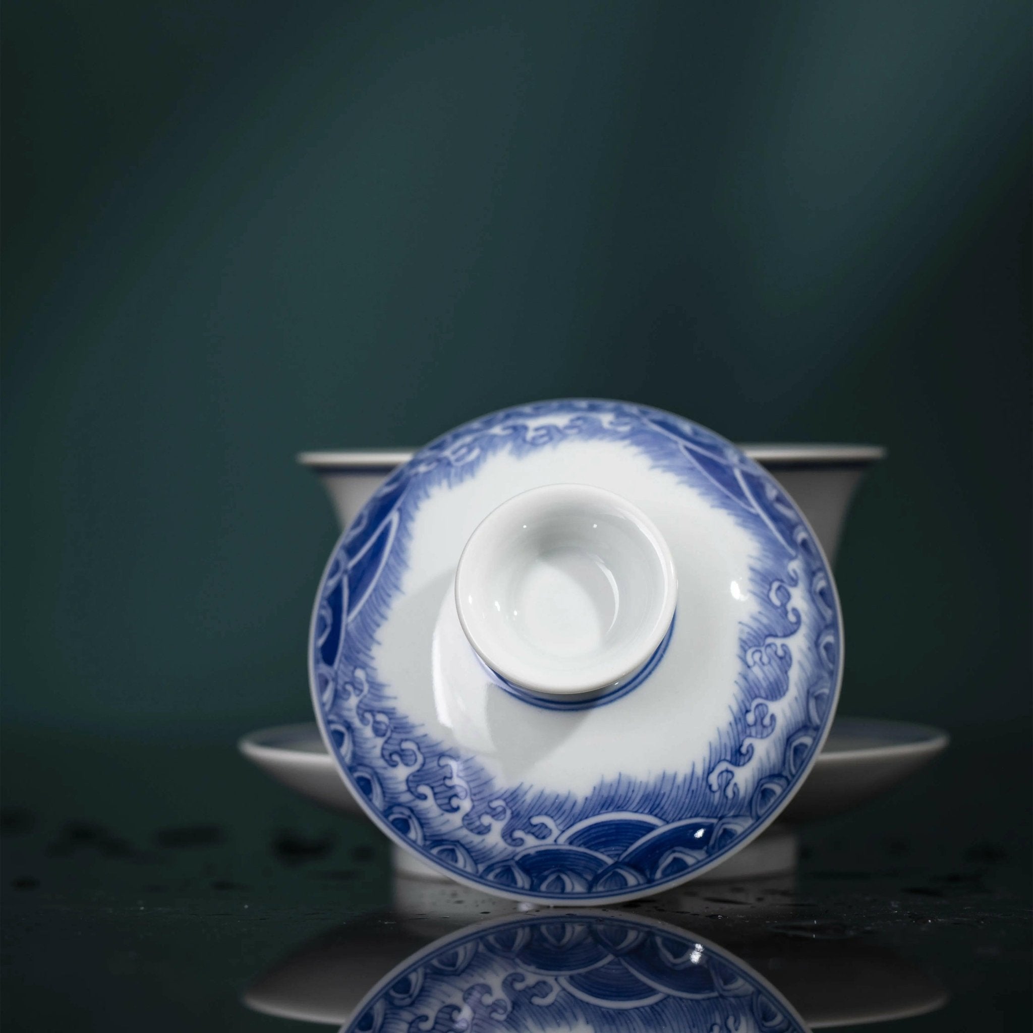 Hai Shui Yu Wen - Jing De Zhen Porcelain Gaiwan - zycs_China - tea - teapot