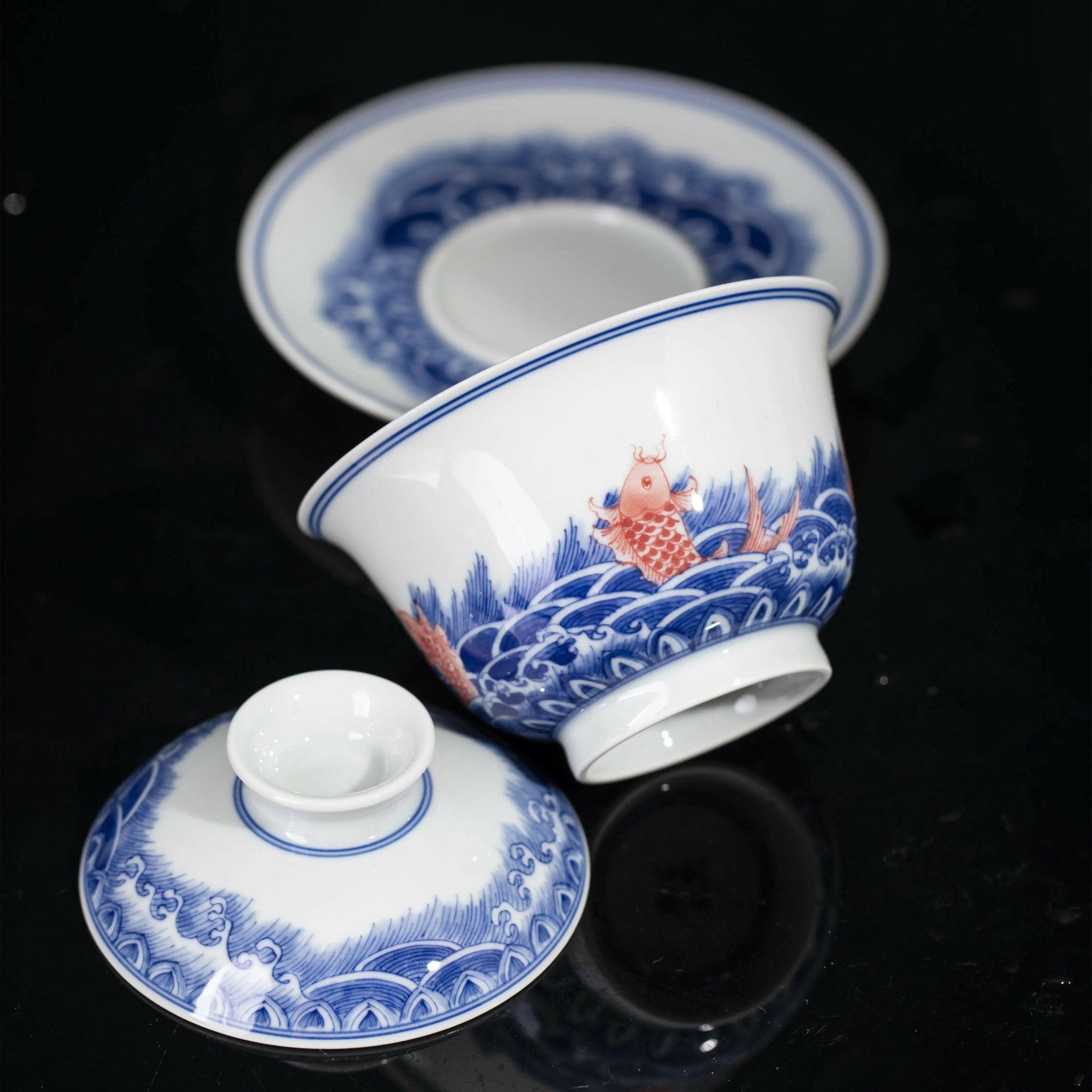 Hai Shui Yu Wen - Jing De Zhen Porcelain Gaiwan - zycs_China - tea - teapot
