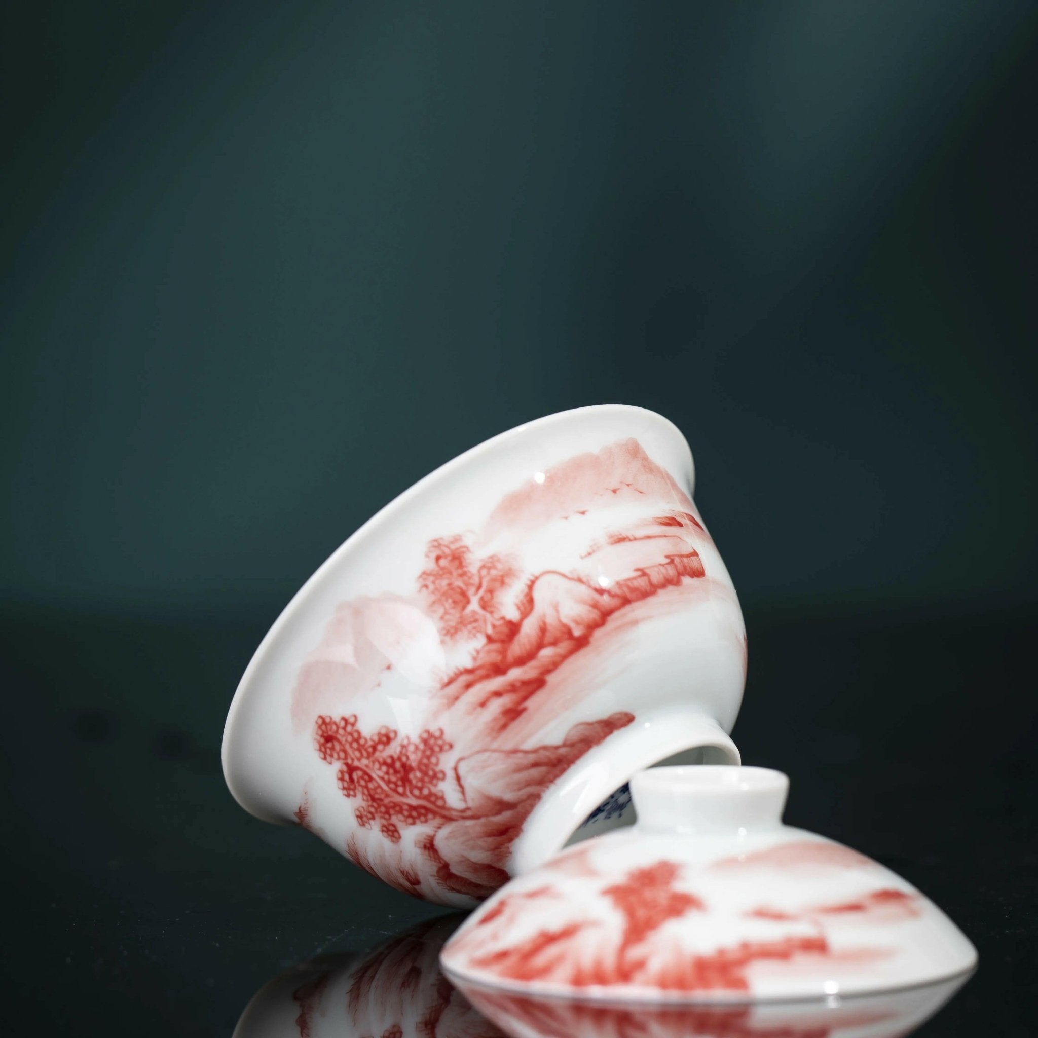 Hong Liao Shan Shui - Jing De Zhen Porcelain Gaiwan - zycs_China - tea - teapot
