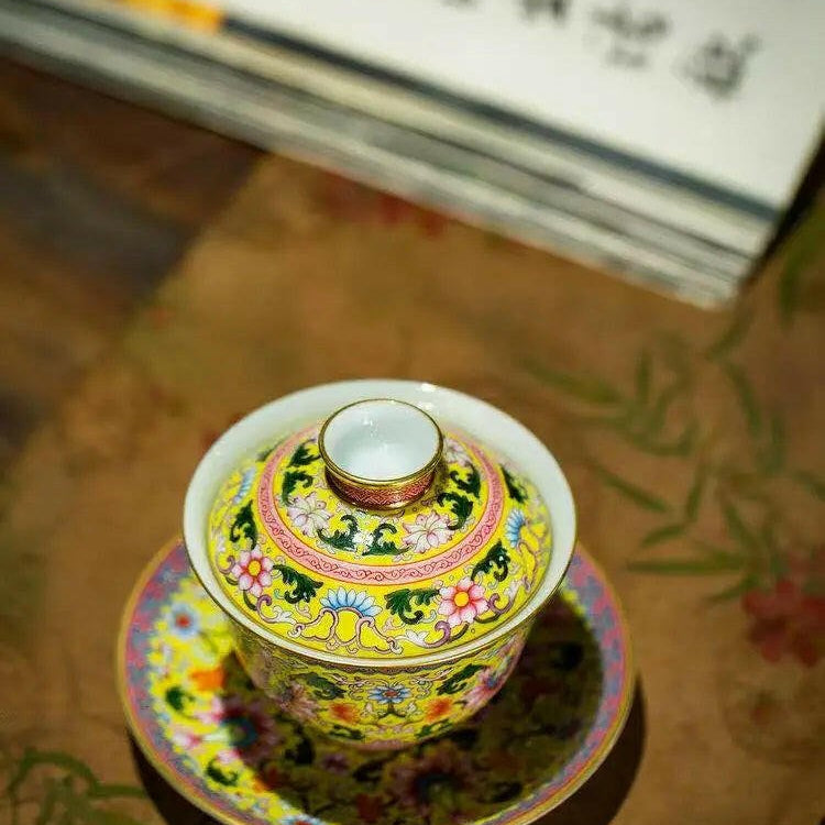 Huang Di Xi Fan Lian - Jing De Zhen Porcelain Gaiwan - zycs_China - tea - teapot