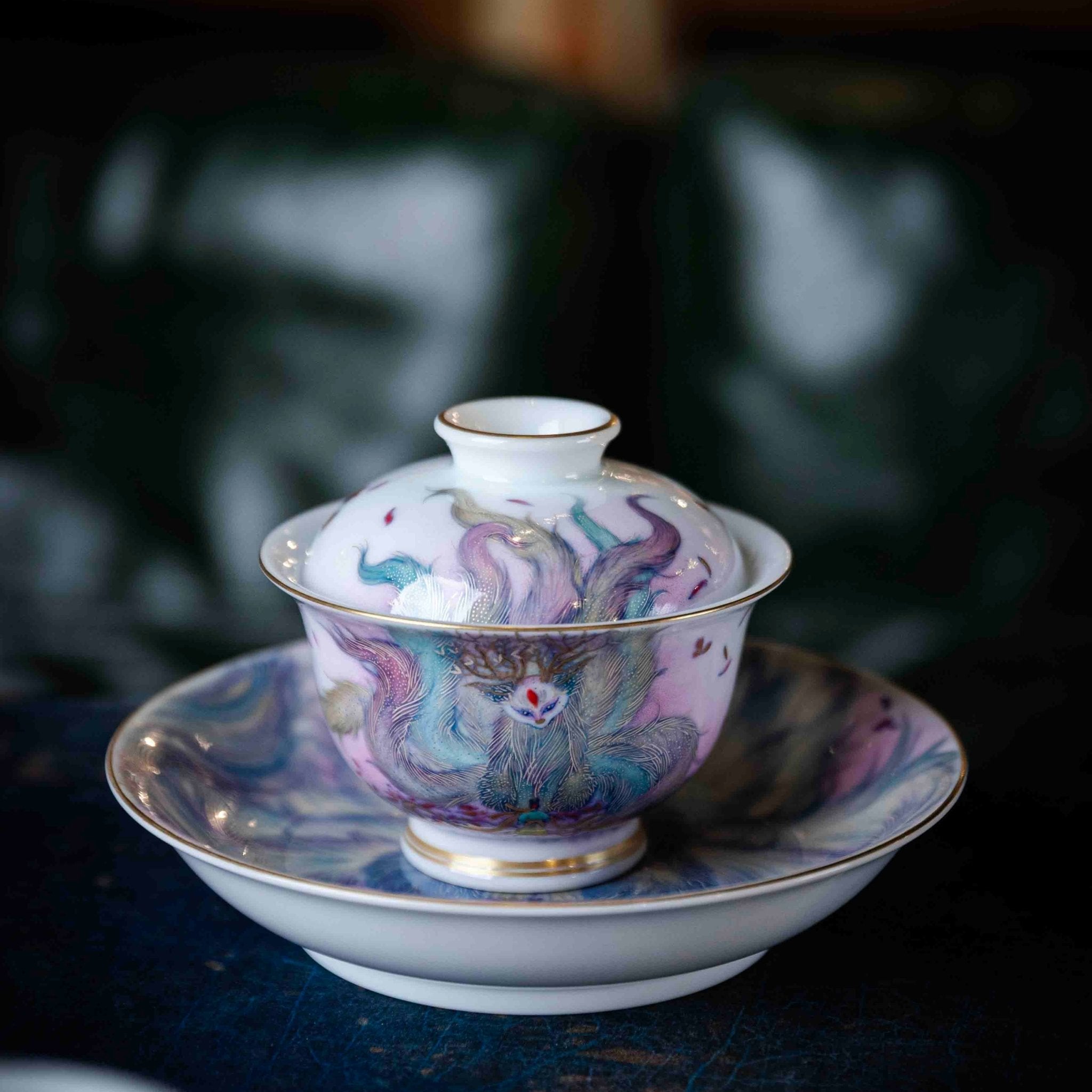 Jiu Wei Hu 180cc - Jing De Zhen Porcelain Gaiwan - zycs_China