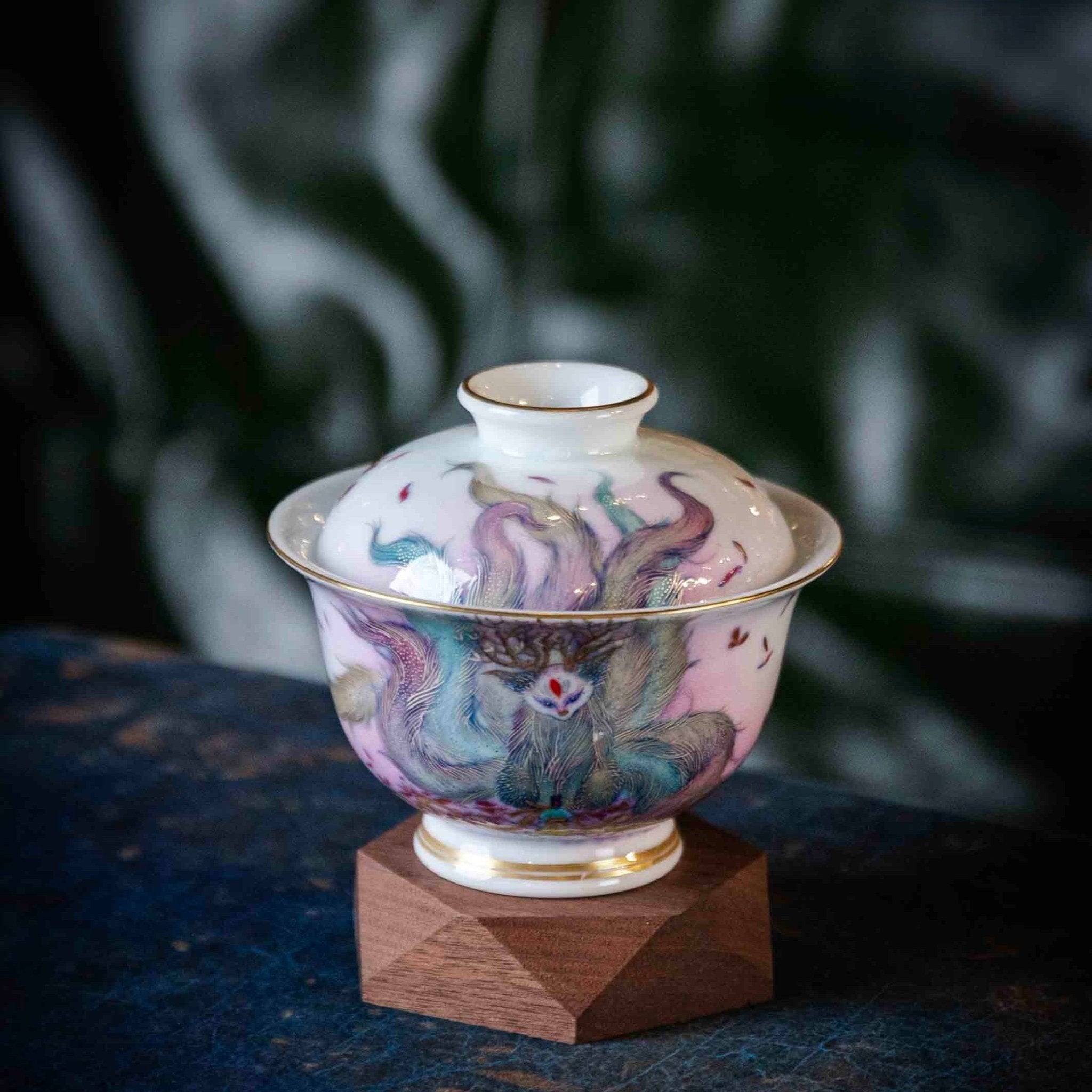 Jiu Wei Hu 180cc - Jing De Zhen Porcelain Gaiwan - zycs_China