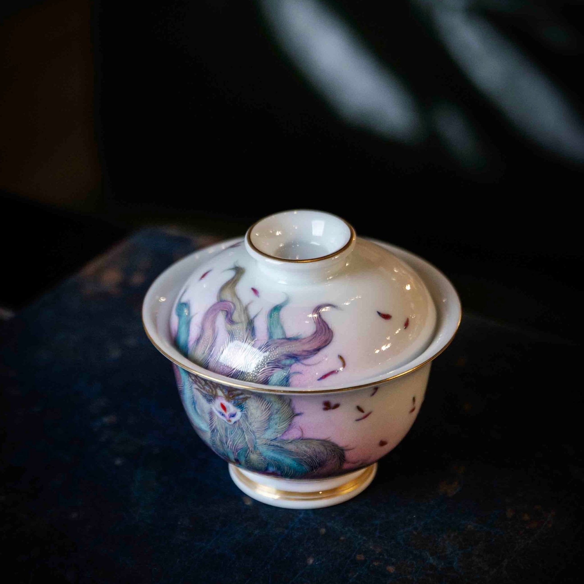 Jiu Wei Hu 180cc - Jing De Zhen Porcelain Gaiwan - zycs_China