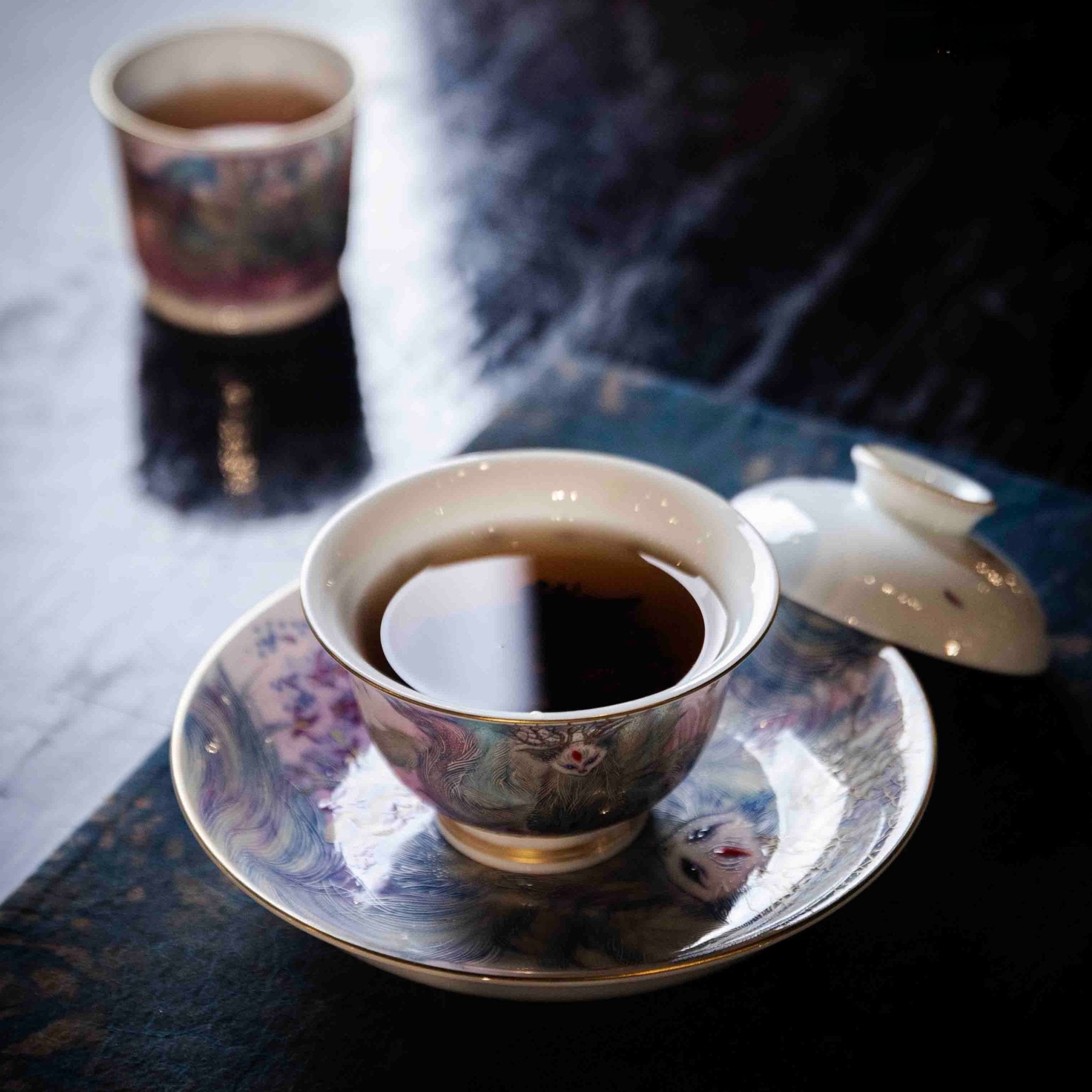 Jiu Wei Hu 180cc - Jing De Zhen Porcelain Gaiwan - zycs_China