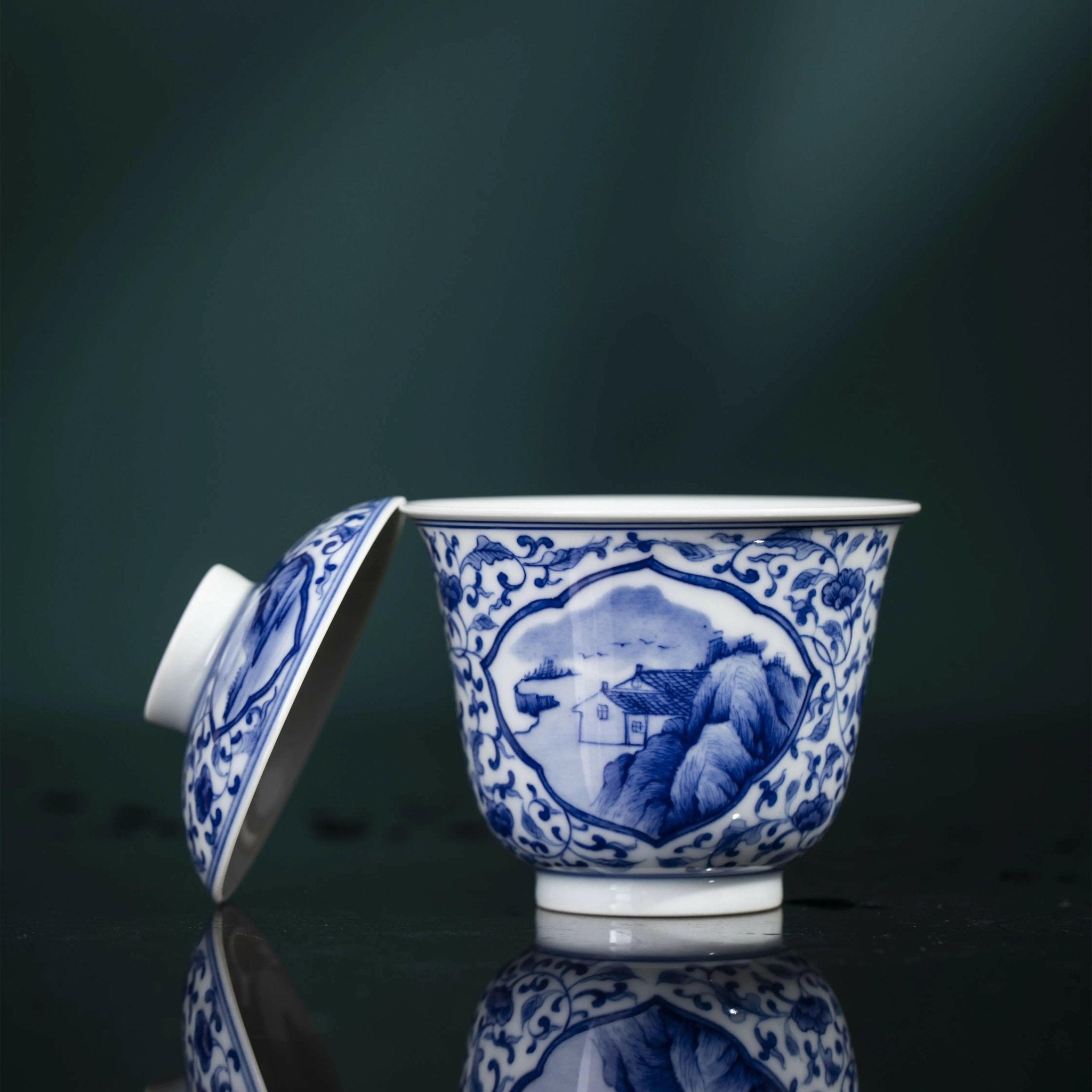 Kai Chuang Shan Shui - Jing De Zhen Porcelain Gaiwan - zycs_China - tea - teapot