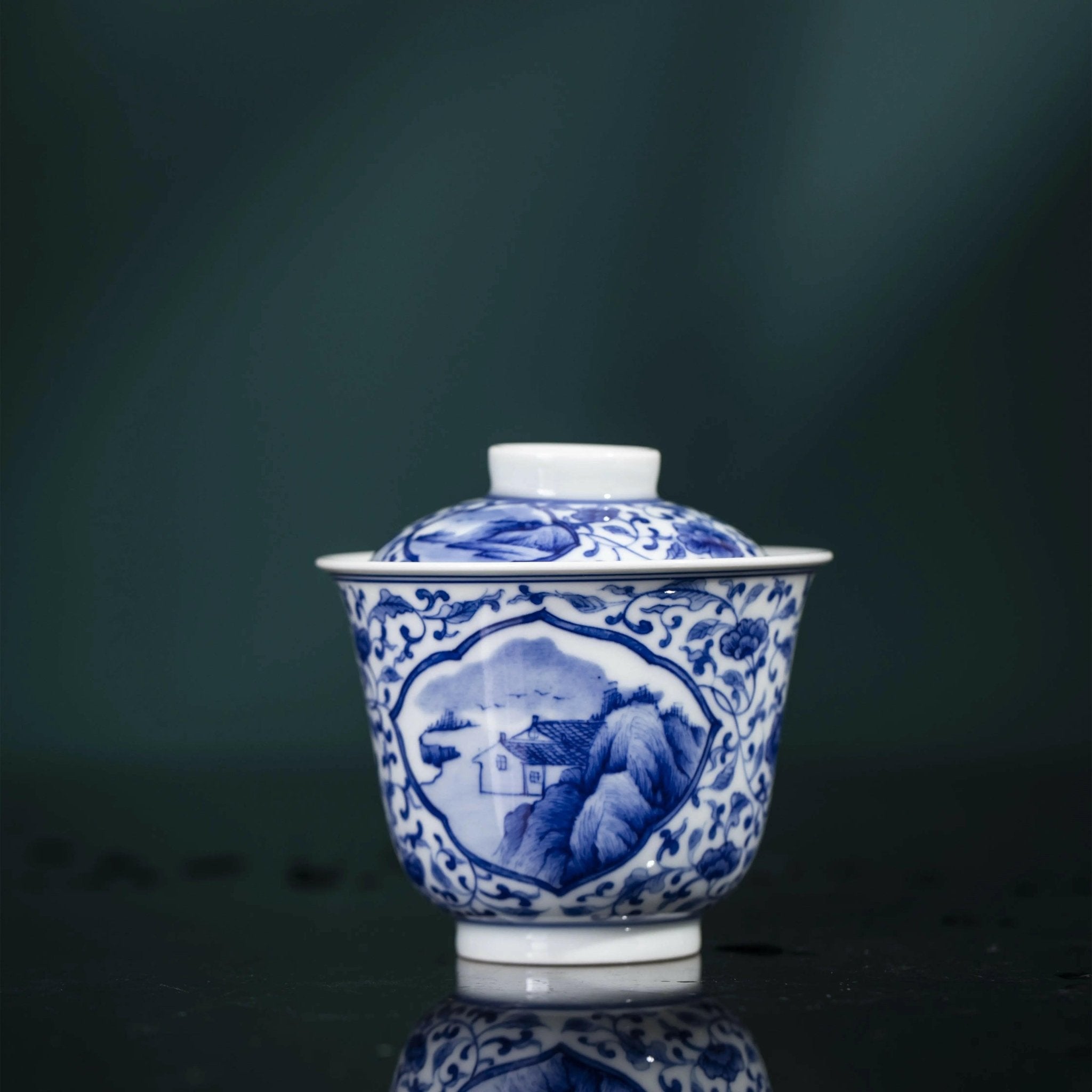 Kai Chuang Shan Shui - Jing De Zhen Porcelain Gaiwan - zycs_China - tea - teapot