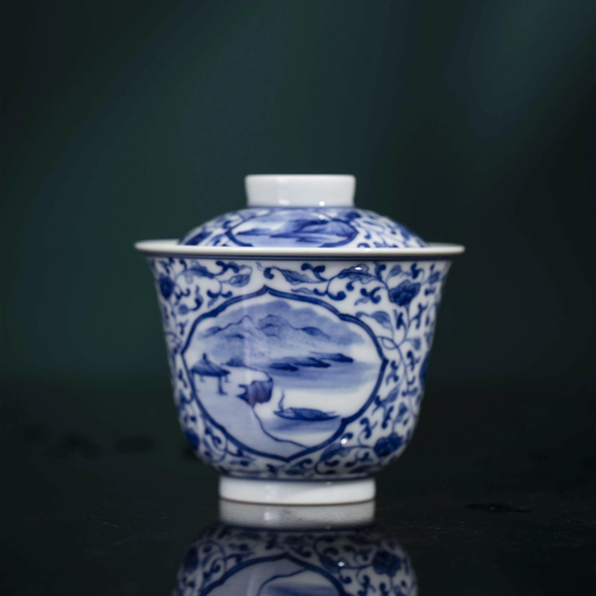 Kai Chuang Shan Shui - Jing De Zhen Porcelain Gaiwan - zycs_China - tea - teapot