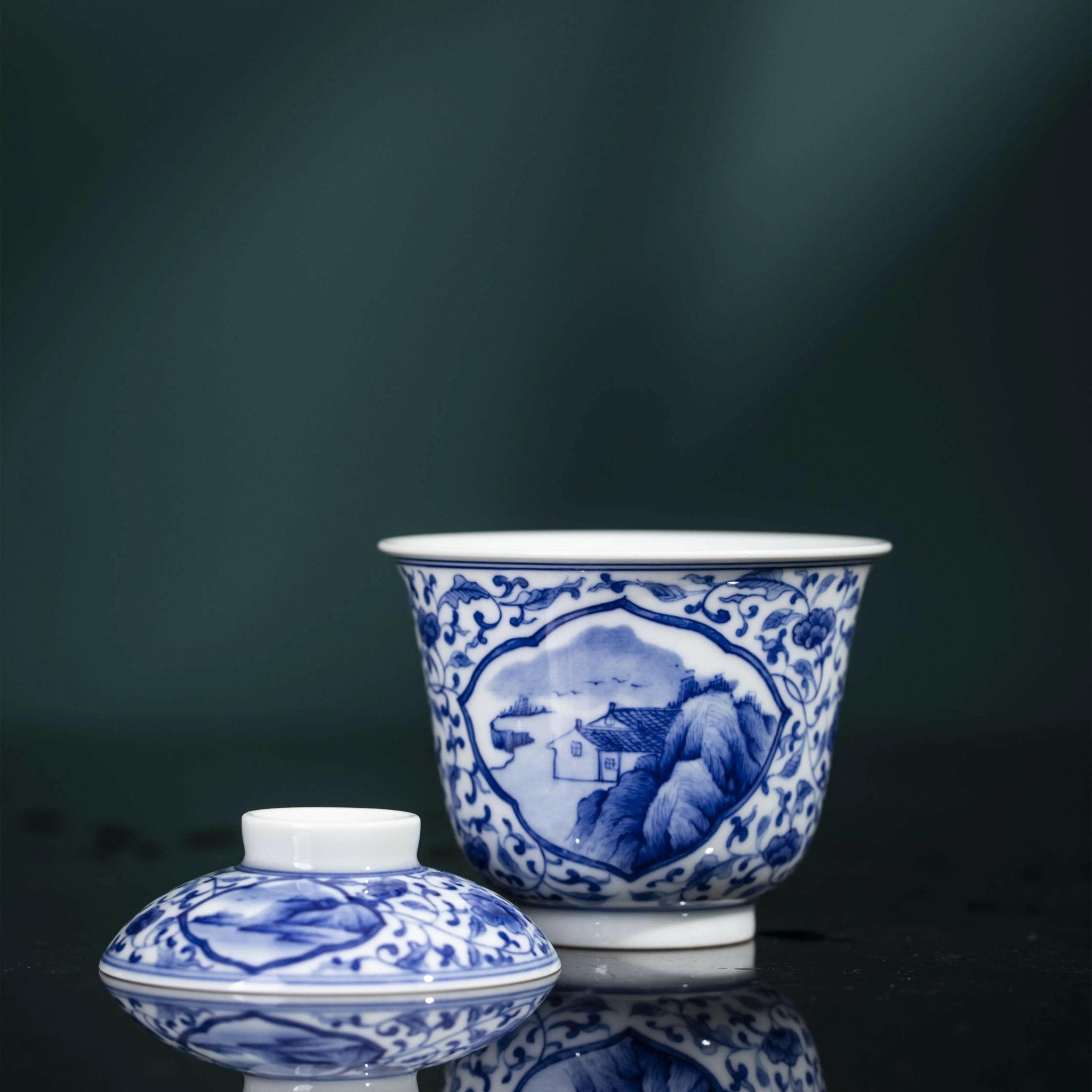 Kai Chuang Shan Shui - Jing De Zhen Porcelain Gaiwan - zycs_China - tea - teapot