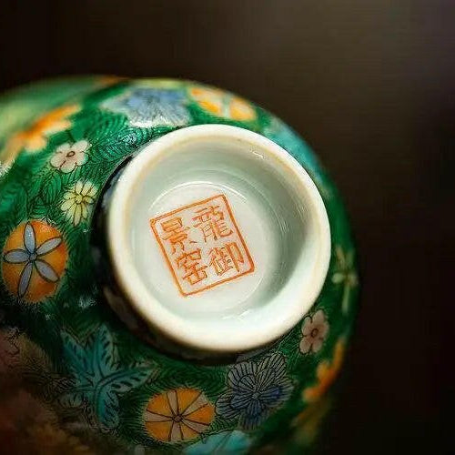 Lv Di Tuan Hua - Jing De Zhen Porcelain Teacup - zycs_China - tea - teapot