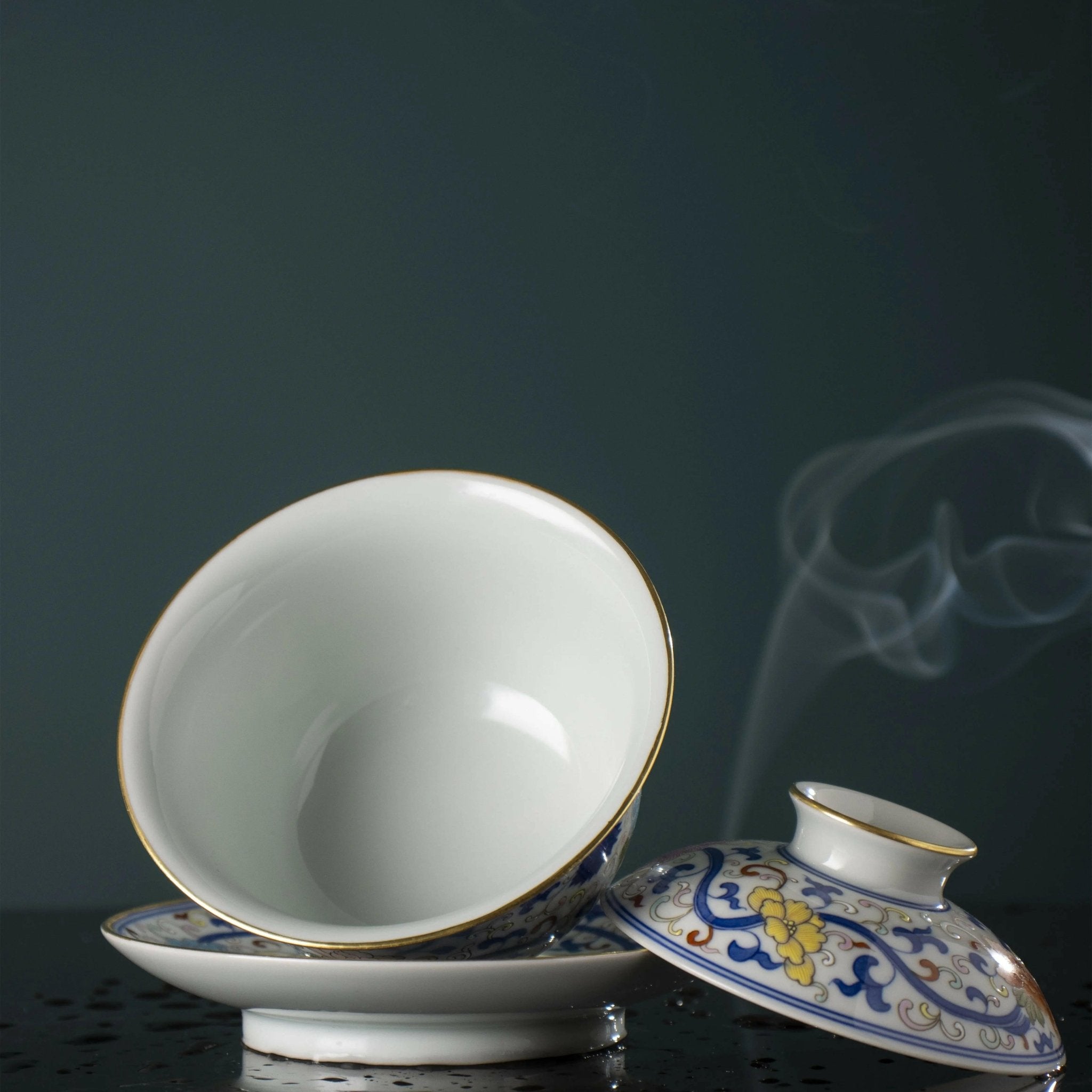 Miao Jin Die Lian Hua - Jing De Zhen Porcelain Gaiwan - zycs_China - tea - teapot