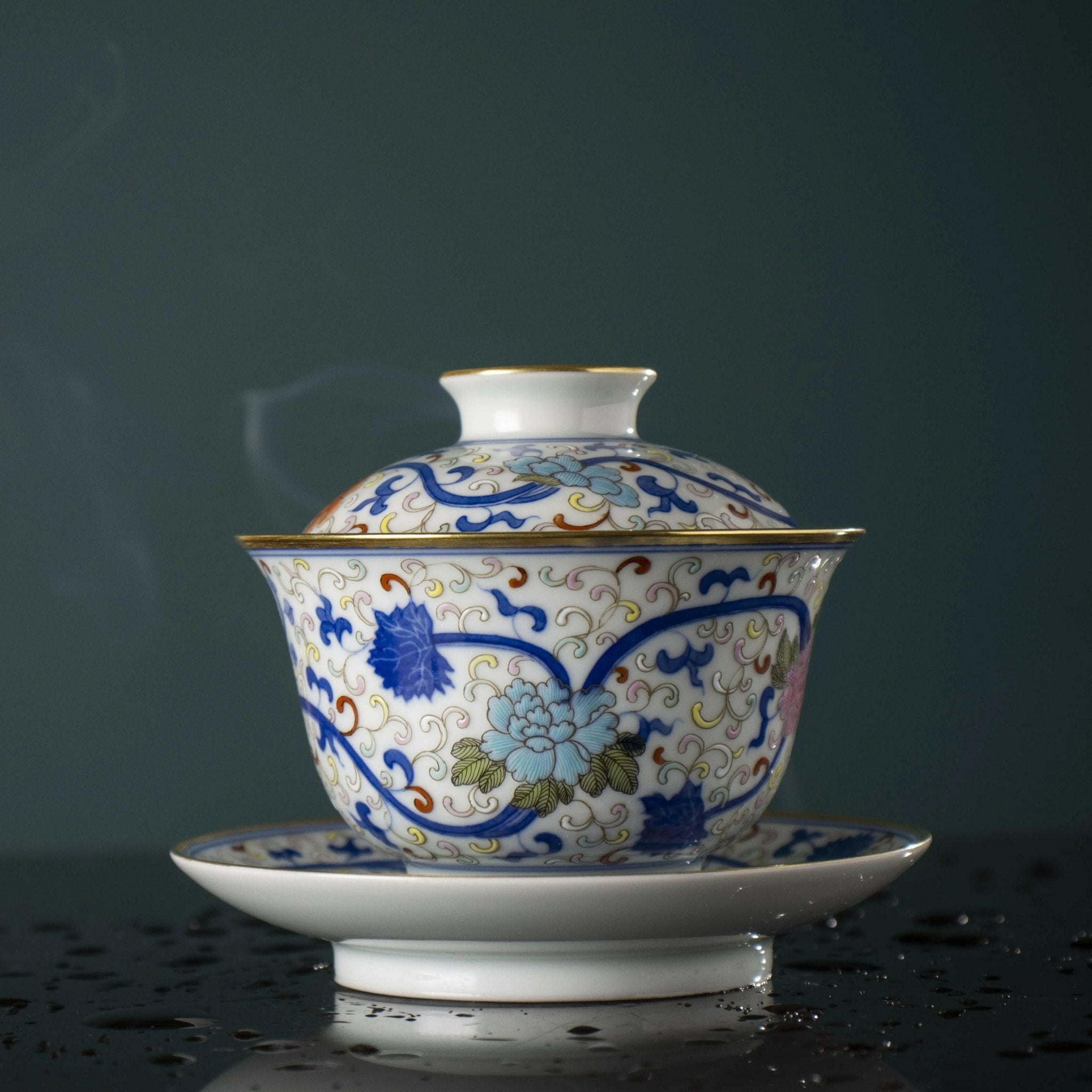 Miao Jin Die Lian Hua - Jing De Zhen Porcelain Gaiwan - zycs_China - tea - teapot