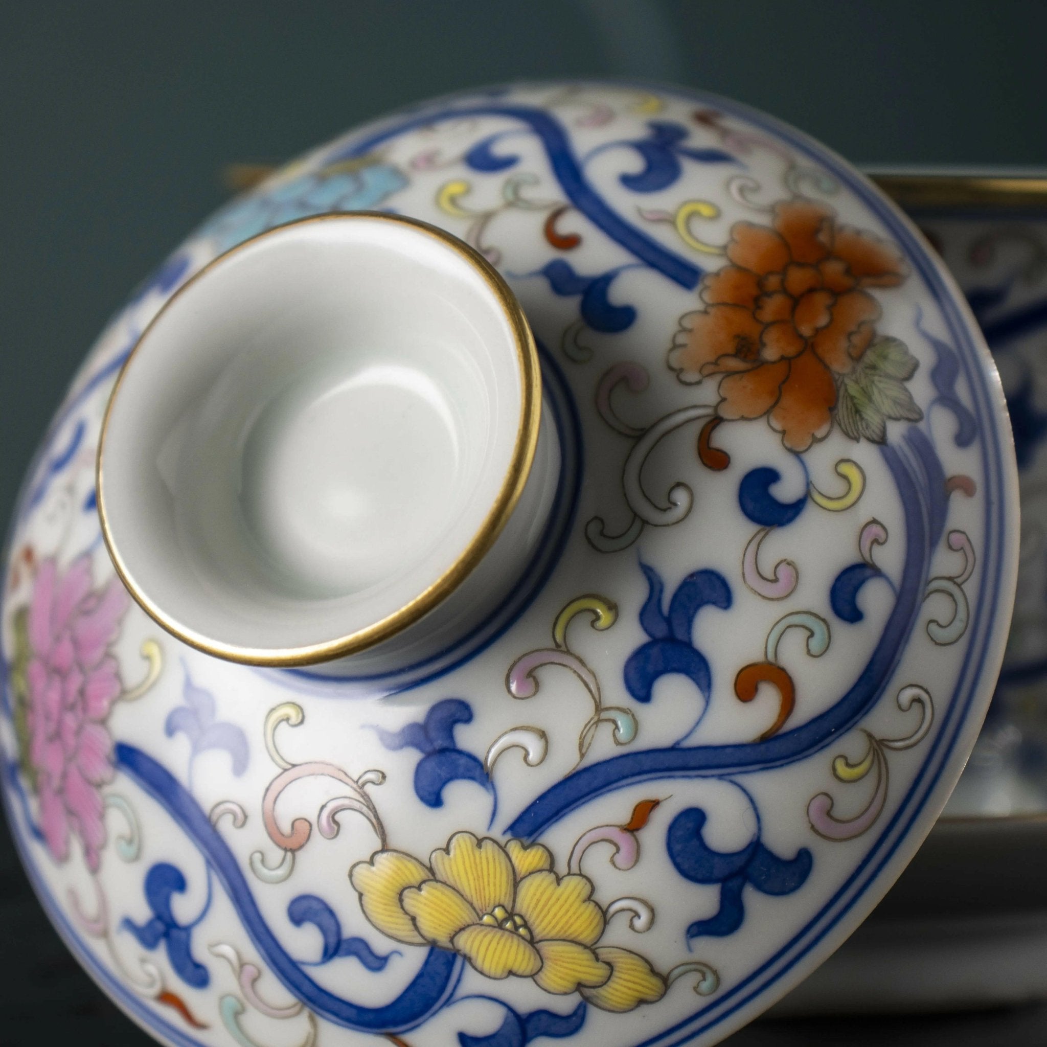 Miao Jin Die Lian Hua - Jing De Zhen Porcelain Gaiwan - zycs_China - tea - teapot