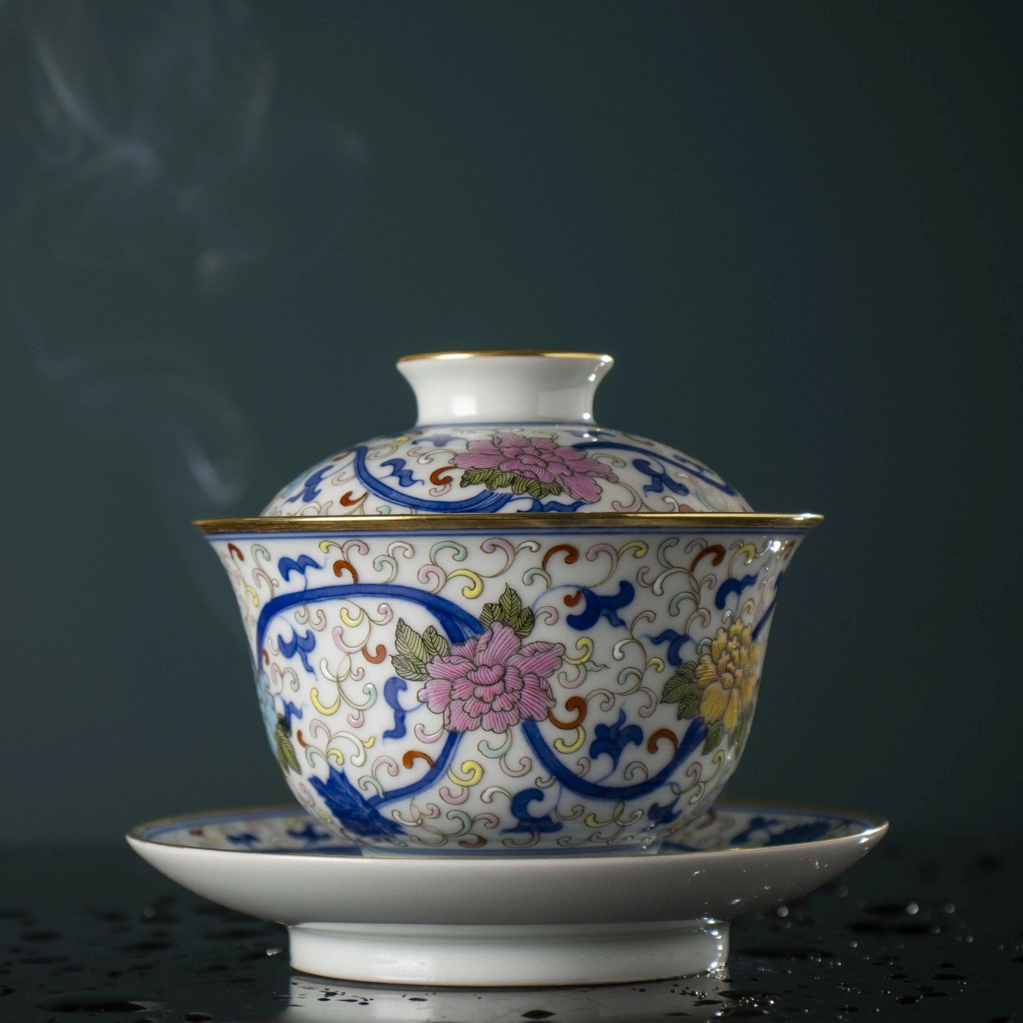 Miao Jin Die Lian Hua - Jing De Zhen Porcelain Gaiwan - zycs_China - tea - teapot