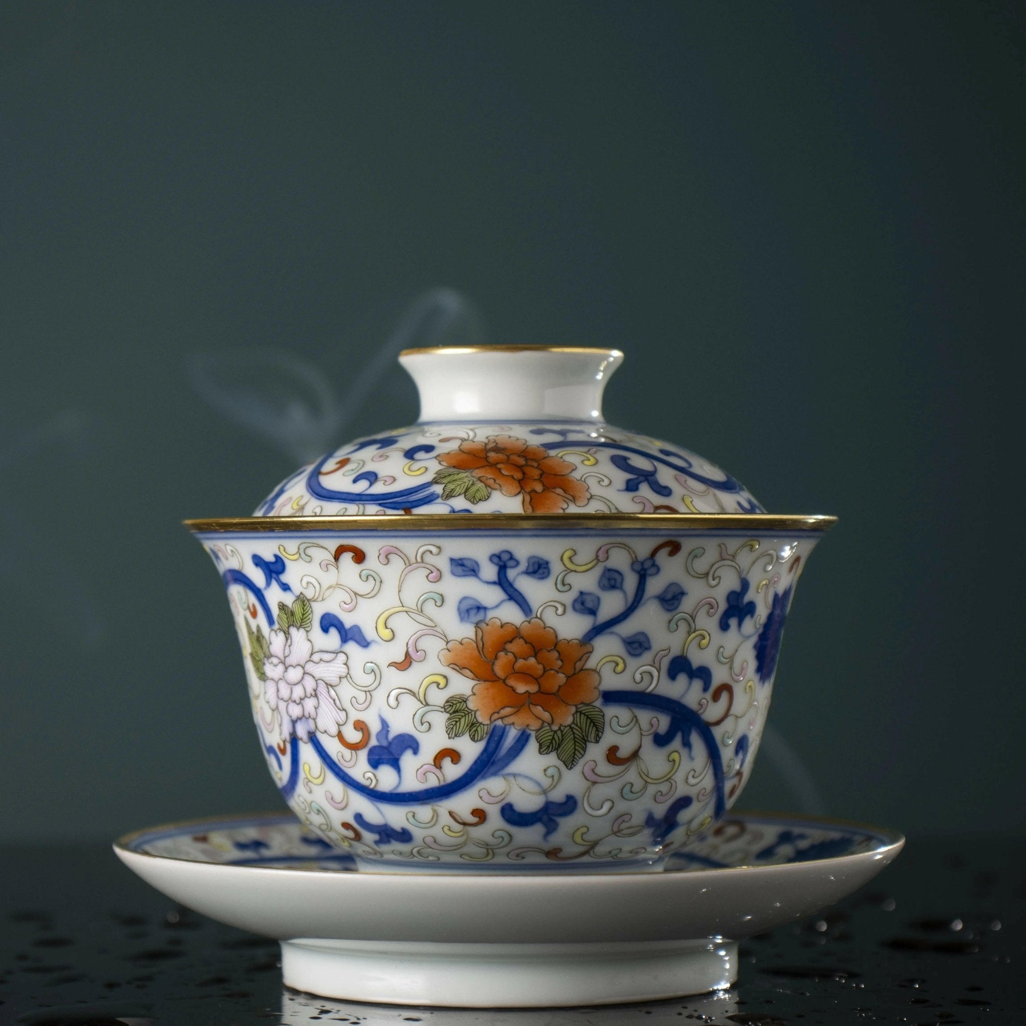 Miao Jin Die Lian Hua - Jing De Zhen Porcelain Gaiwan - zycs_China - tea - teapot
