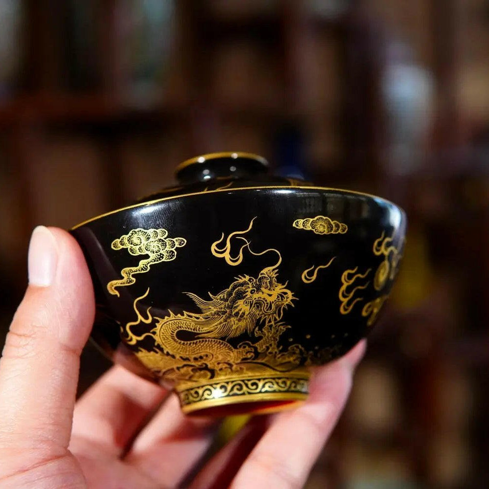 Miao Jin Shuang Long Wen - Jing De Zhen Porcelain Gaiwan - zycs_China - tea - teapot