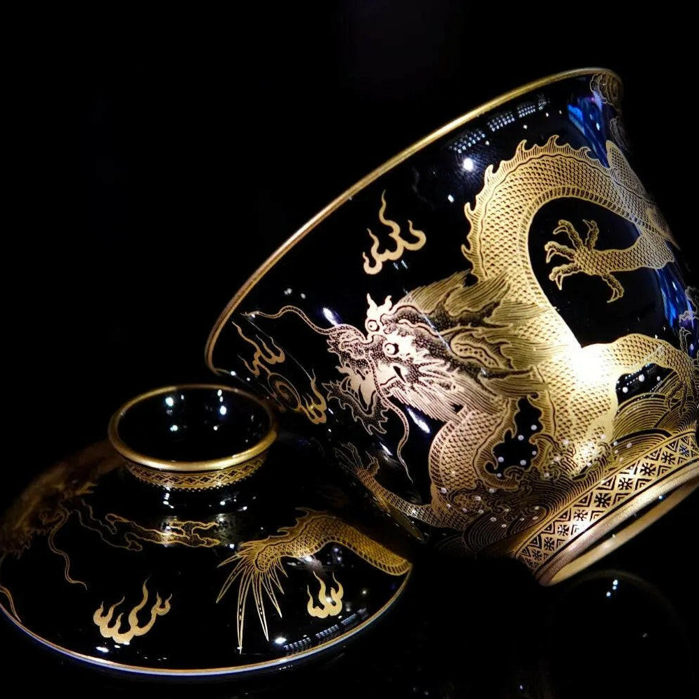 Miao Jin Shuang Long Wen - Jing De Zhen Porcelain Gaiwan - zycs_China - tea - teapot