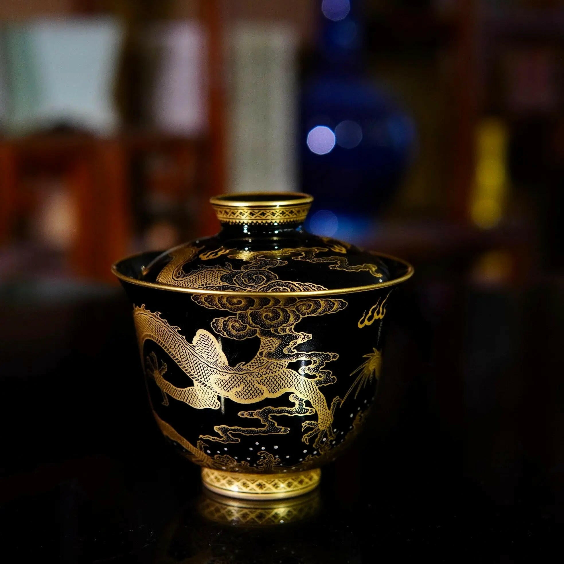 Miao Jin Shuang Long Wen - Jing De Zhen Porcelain Gaiwan - zycs_China - tea - teapot