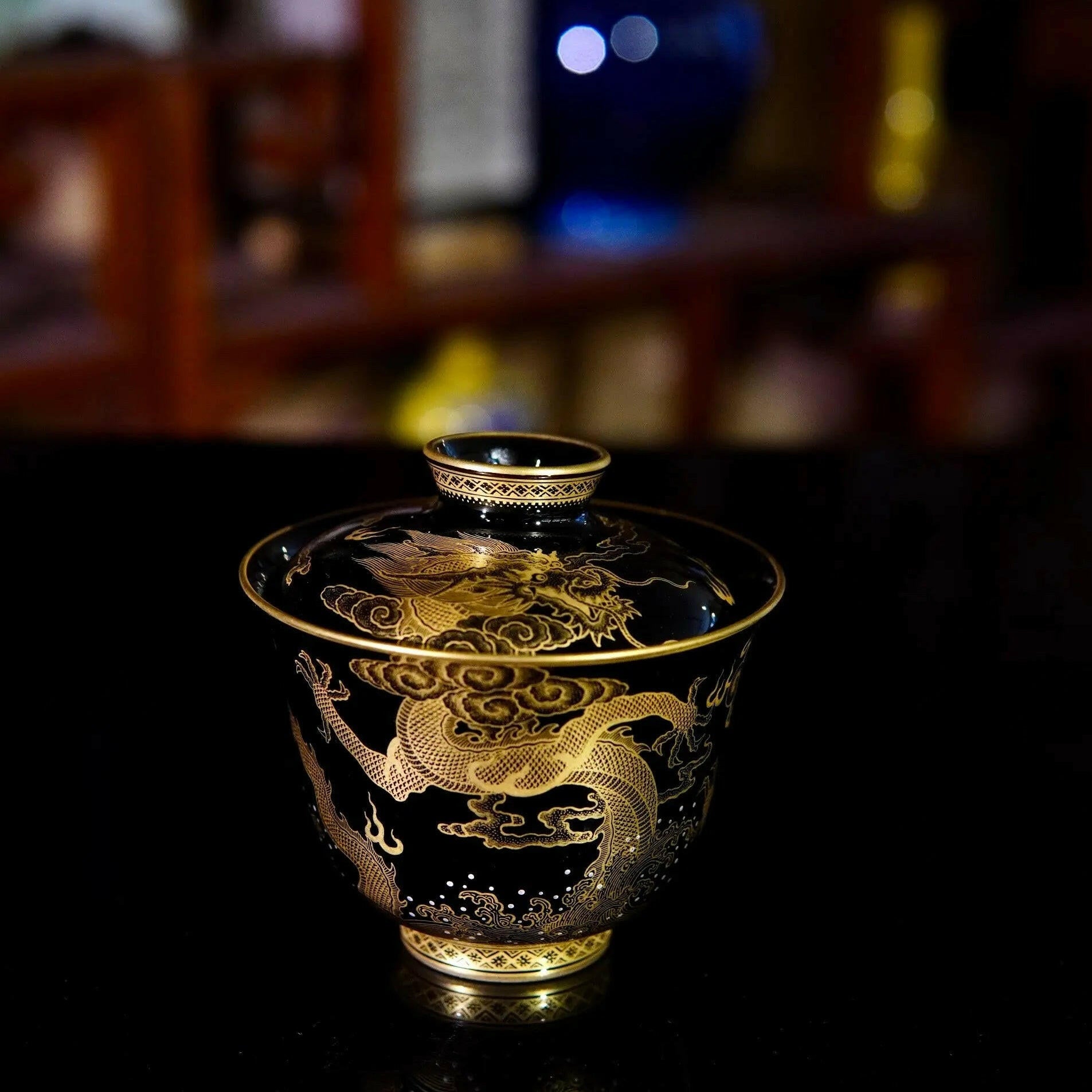 Miao Jin Shuang Long Wen - Jing De Zhen Porcelain Gaiwan - zycs_China - tea - teapot
