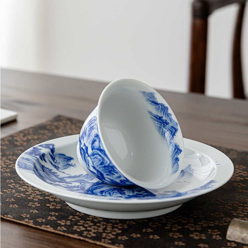 Song Hua Shan Shui 130cc - Jing De Zhen Porcelain Gaiwan - zycs_China
