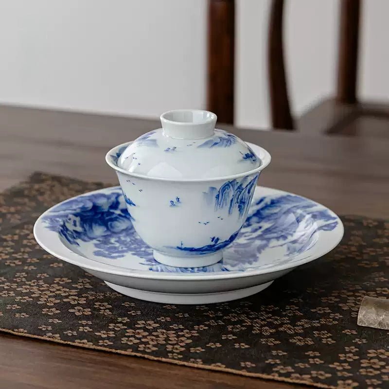 Song Hua Shan Shui 130cc - Jing De Zhen Porcelain Gaiwan - zycs_China