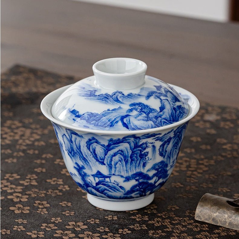 Song Hua Shan Shui 130cc - Jing De Zhen Porcelain Gaiwan - zycs_China