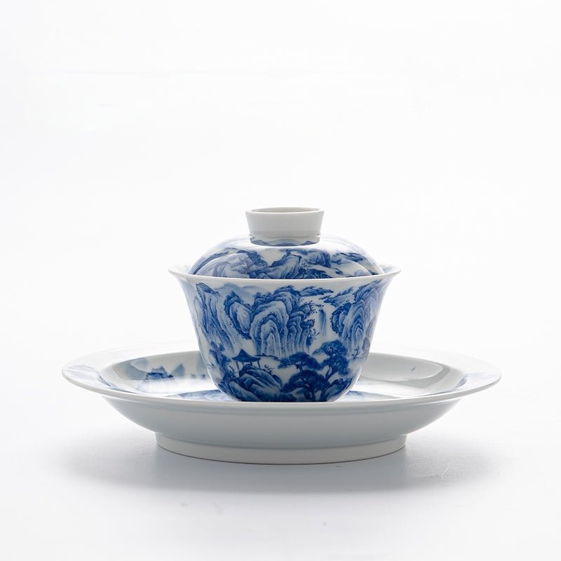 Song Hua Shan Shui 130cc - Jing De Zhen Porcelain Gaiwan - zycs_China