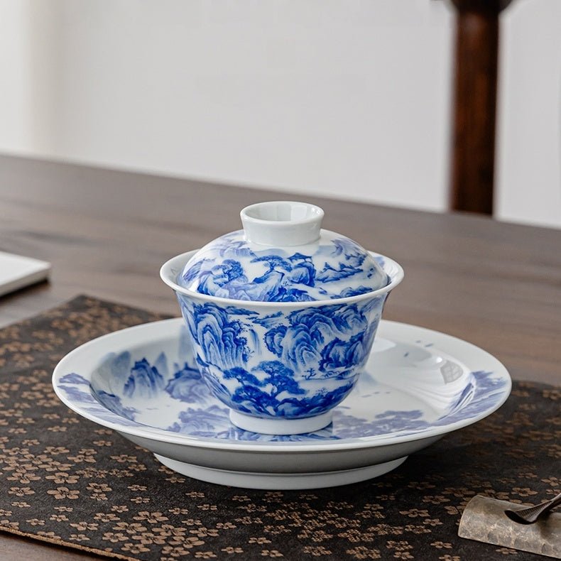 Song Hua Shan Shui 130cc - Jing De Zhen Porcelain Gaiwan - zycs_China