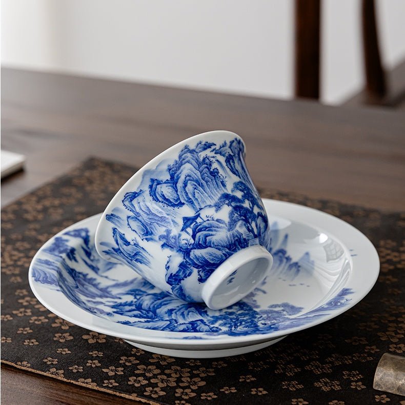 Song Hua Shan Shui 130cc - Jing De Zhen Porcelain Gaiwan - zycs_China
