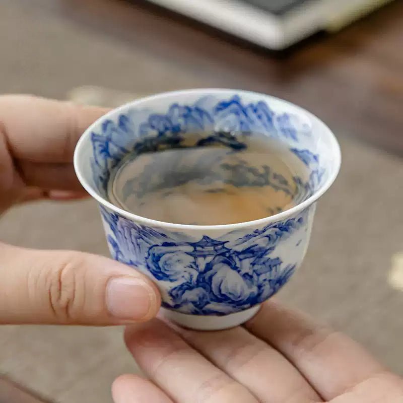 Song Hua Shan Shui 130cc - Jing De Zhen Porcelain Gaiwan - zycs_China