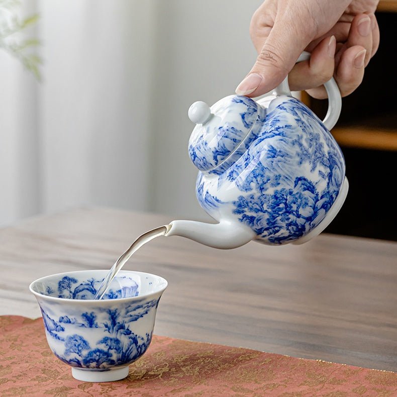 Song Hua Shan Shui 200cc - Jing De Zhen Porcelain Teapot - zycs_China
