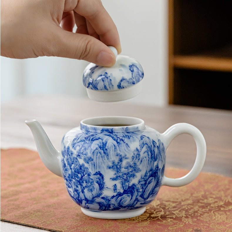 Song Hua Shan Shui 200cc - Jing De Zhen Porcelain Teapot - zycs_China