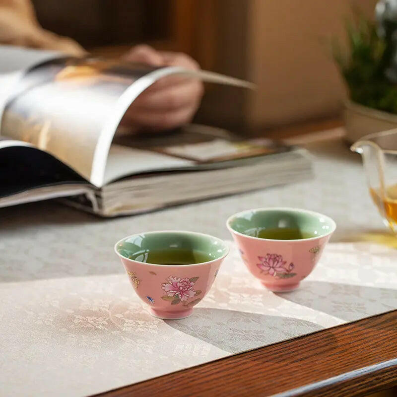 Tao Hong Die Lian Hua - Jing De Zhen Porcelain Teacup - zycs_China - tea - teapot