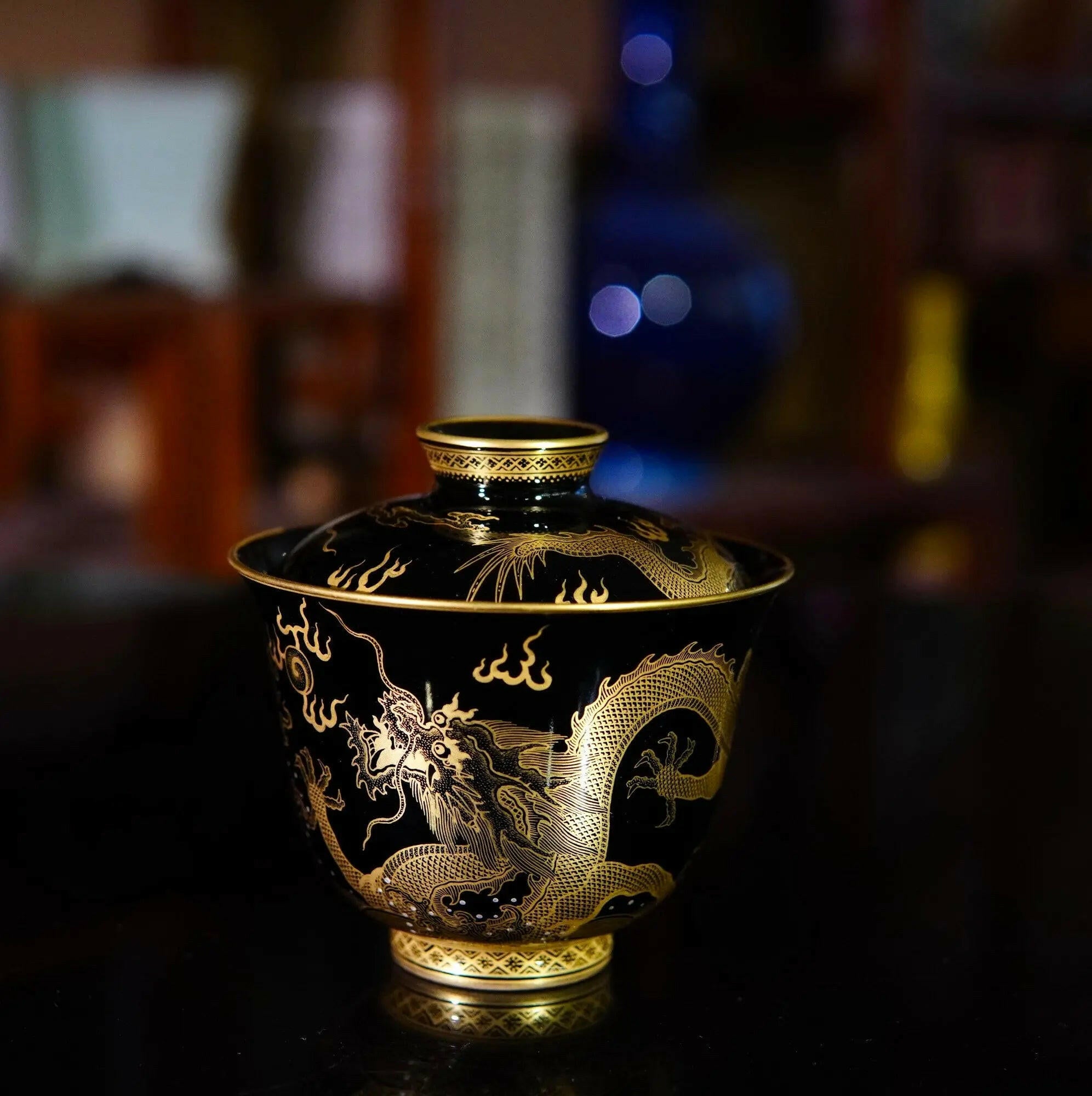 Miao Jin Shuang Long Wen - Jing De Zhen Porcelain Gaiwan zycschina
