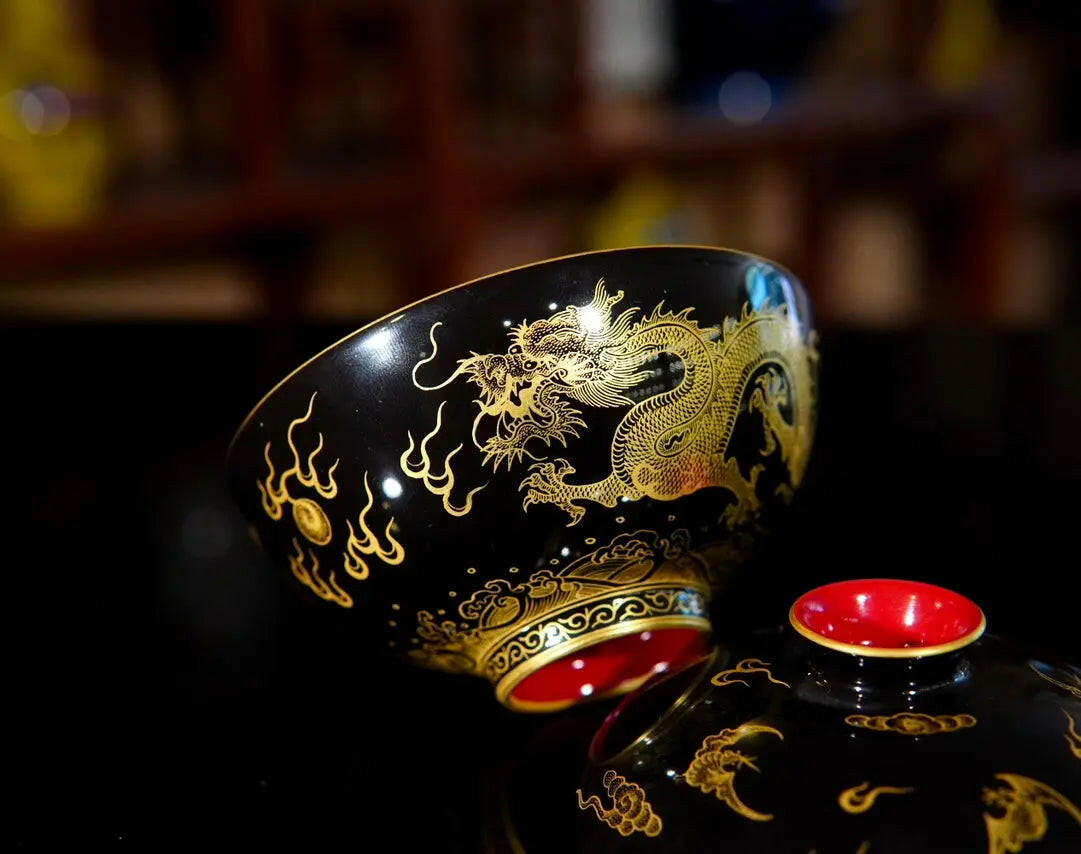 Miao Jin Shuang Long Wen - Jing De Zhen Porcelain Gaiwan zycschina