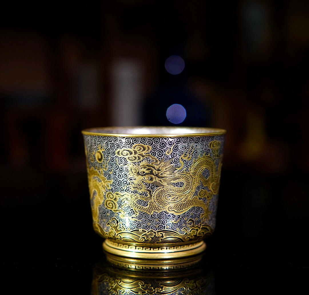Jin Yin Cuo Hai Shui Wu Long Wen - Jing De Zhen Porcelain Teacup zycschina