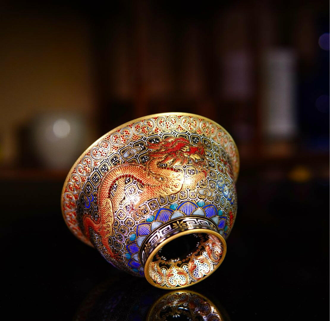 Shuang Long Wen - Jing De Zhen Porcelain Teacup zycschina